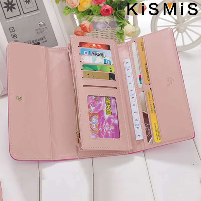 KISMIS portefeuilles pour femmes mignon rose poche