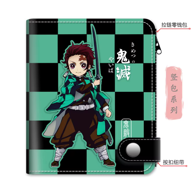 Demon Slayer Anime Figures Wallet, Kimetsu No Yaiba Cartoon Wallets, Coin Purses, Handbag, Casual Card, peuvBirthday Gift, New Fashion