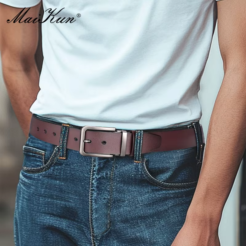 Maikun – ceinture en cuir véritable pour hommes