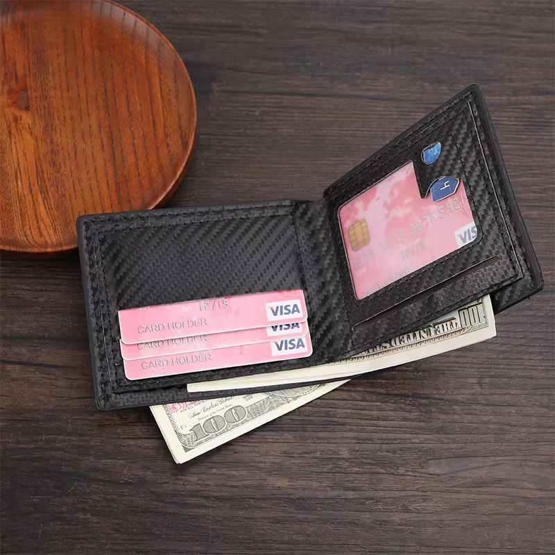 Portefeuille noir de grande capacité avec plusieurs fentes pour cartes pour hommes