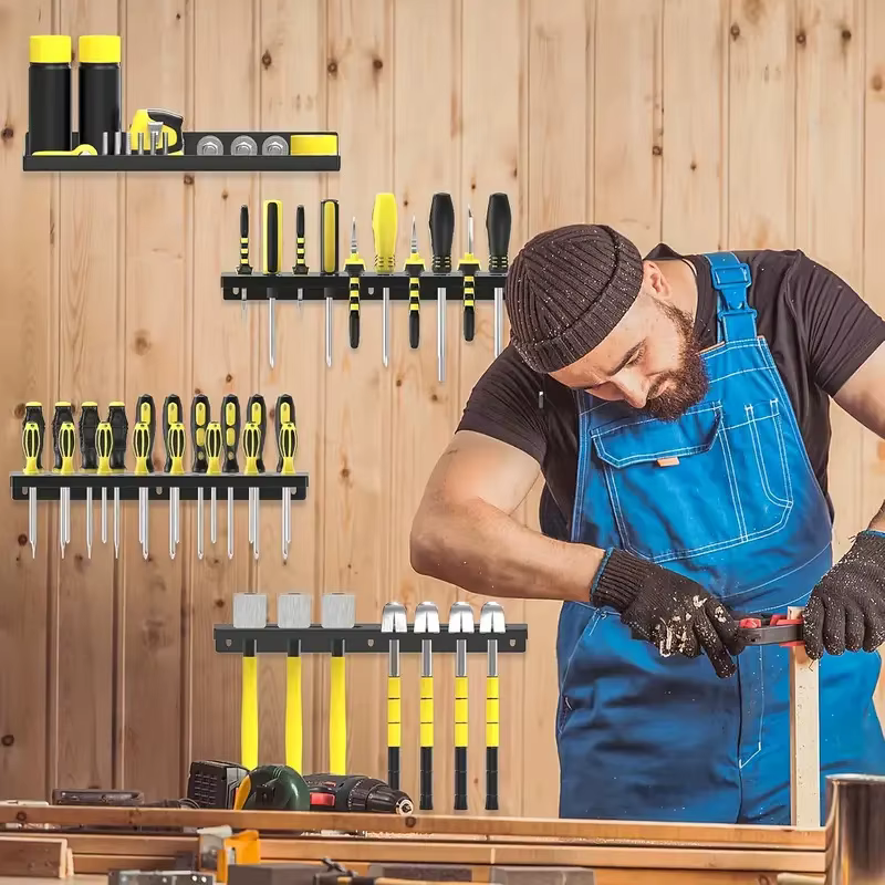 Support mural pour outils utilitaires, étagère de rangement en métal robuste, plateau de rangement pour clés, clous, outils de travail du bois, fournitures d'artisanat
