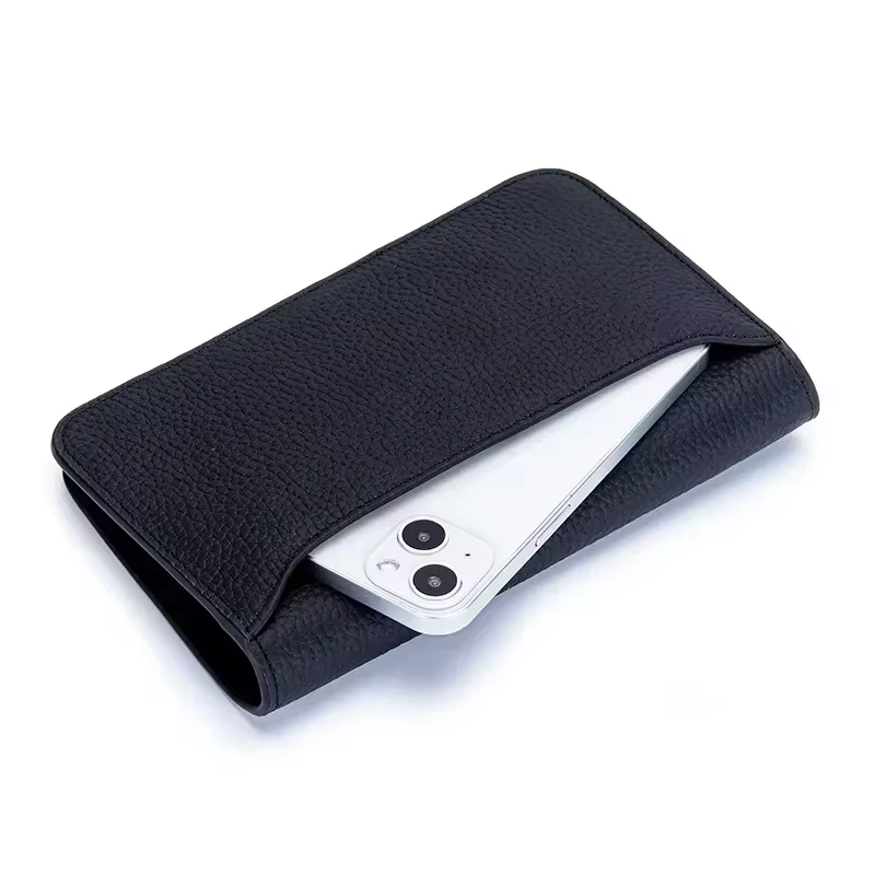 Portefeuille long en cuir véritable pour femmes
