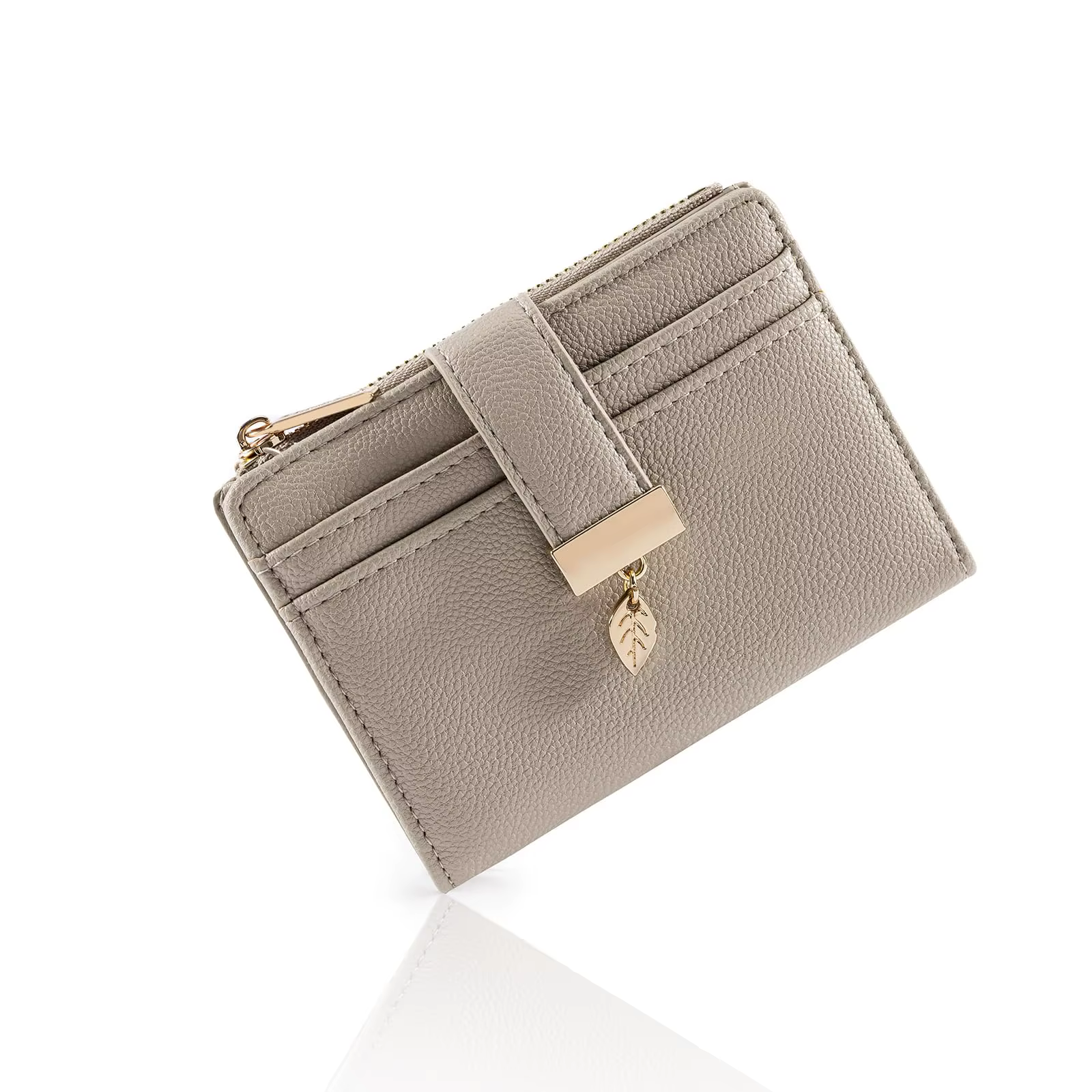 Portefeuille en cuir pour femme Pomelo Best avec poche à monnaie zippée