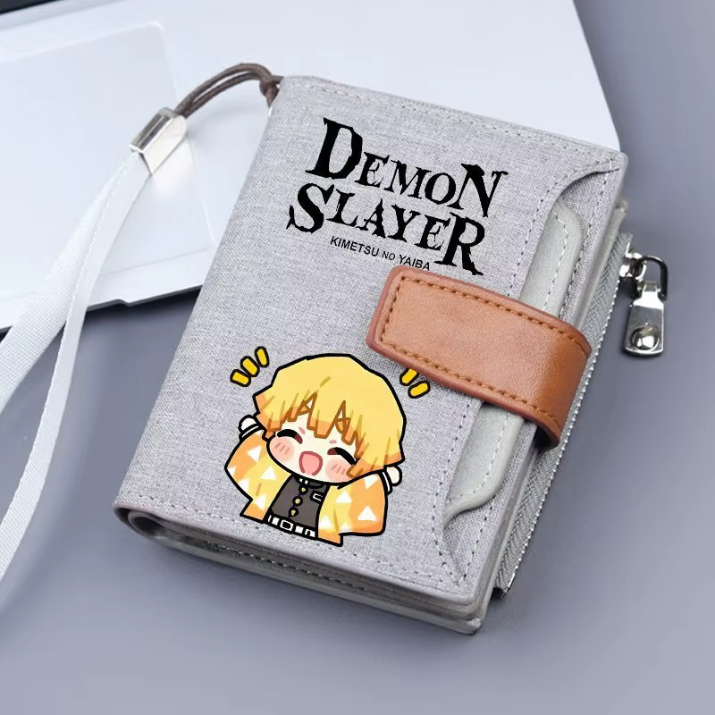 Demon Slayer Kawaii – sac à cartes portable de grande capacité, accessoire d'anime, Tanjiro Yadouzi, porte-monnaie mignon pour étudiant, cadeau