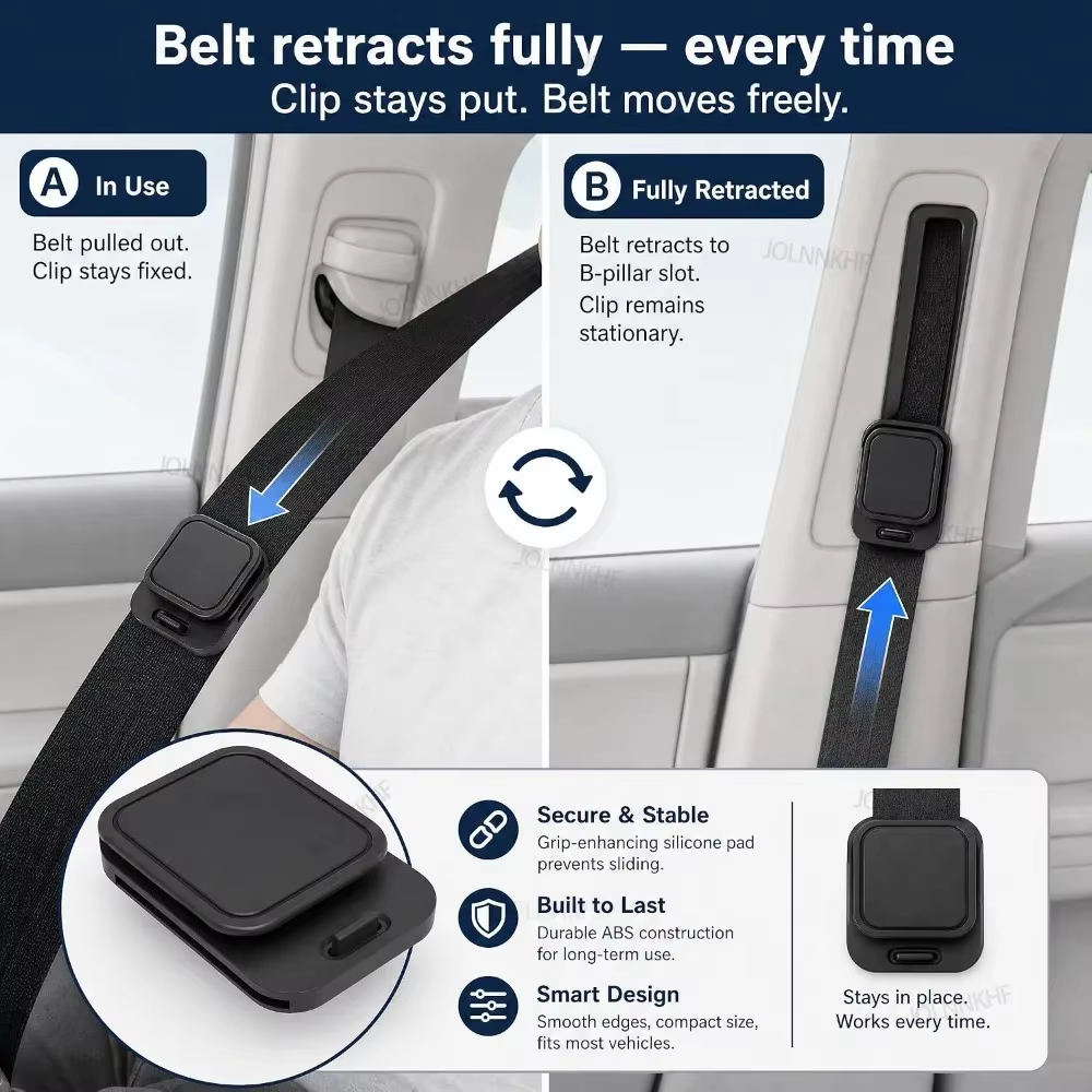 Protège-clip de réglage de ceinture de sécurité 1/2/4 pièces universel pour une conduite sécurisée – Clip de verrouillage de ceinture de sécurité pour voiture, MPV, VR, camion, SUV