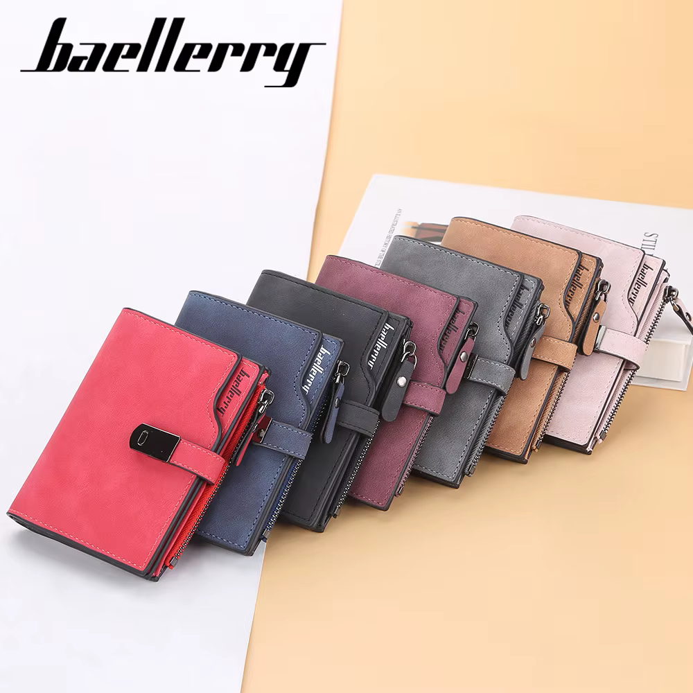 Baellerry femmes portefeuilles court boucle magnétique Top qualité porte-carte femme sac à main portefeuille à glissière