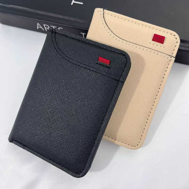 Portefeuille portable super fin en cuir PU, mini porte-cartes, porte-monnaie, porte-cartes pour hommes, portefeuille fin, petit, court