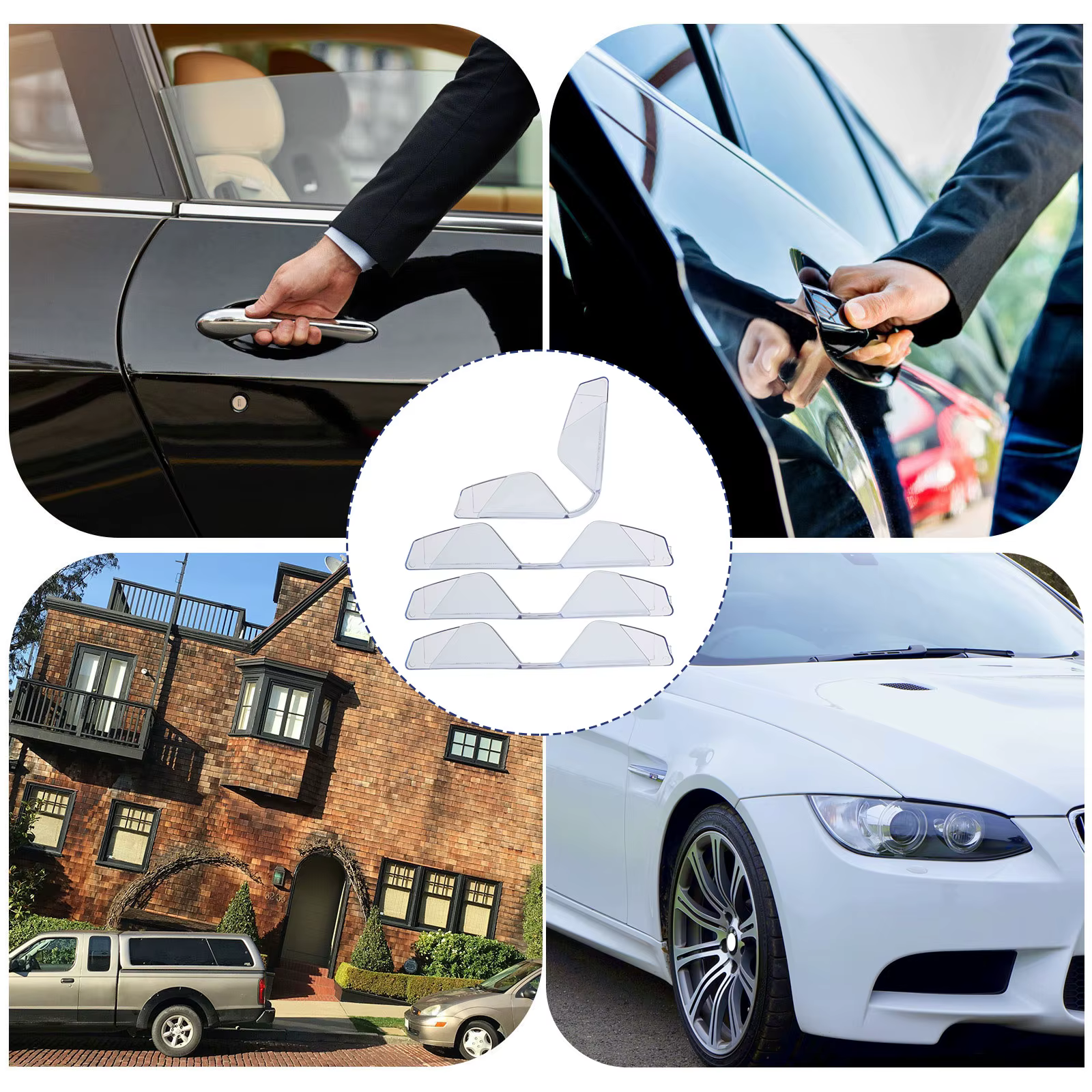 4 protections de seuil de porte de voiture en PVC souple, installation facile sans outils, anti-collision, protection contre les rayures