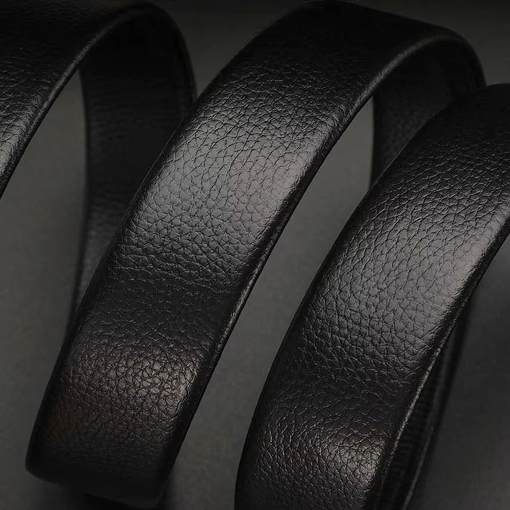 Ceinture en cuir à boucle automatique pour hommes, heure d'affaires pour courir, boucle de taille dorée, ceinture de luxe, décoration en strass