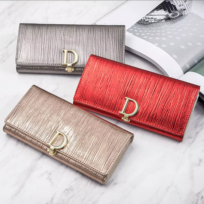 Portefeuille Long en cuir véritable pour femmes