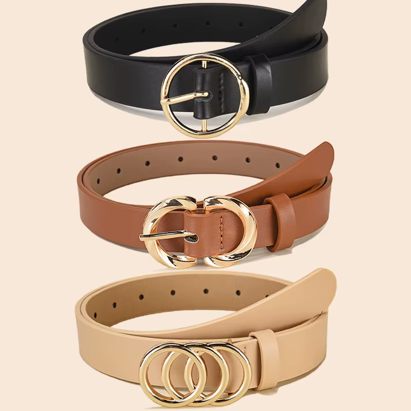 Ceinture à boucle ronde personnalisée pour femmes