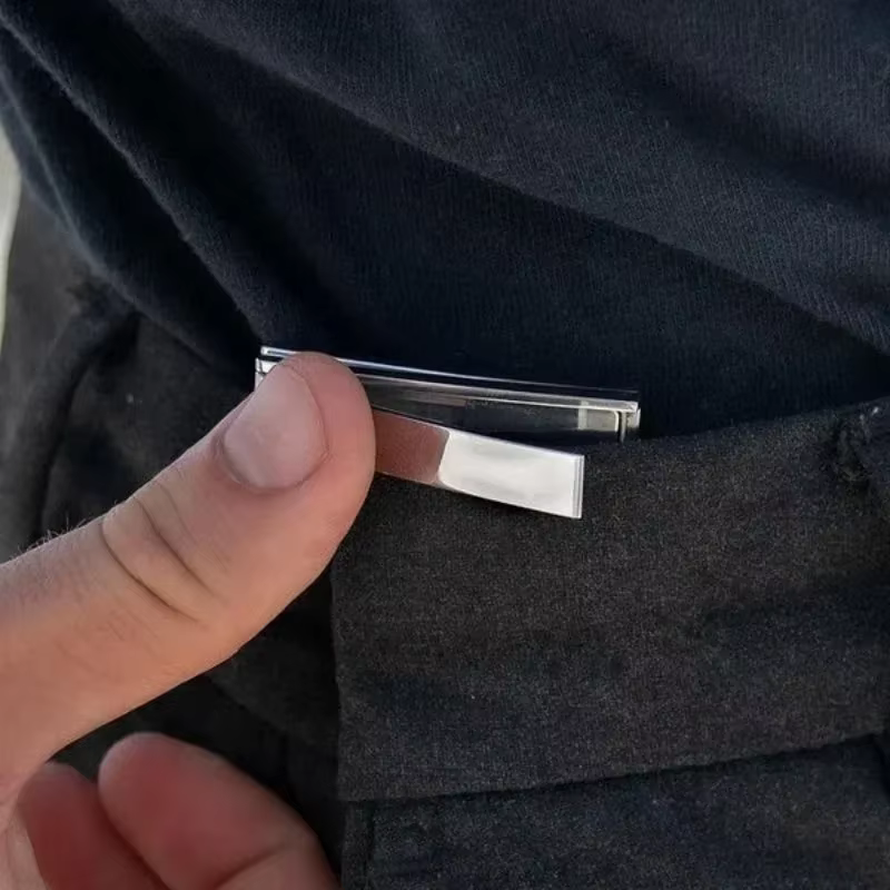 Pince de réglage de la ceinture, Clip de ceinture multifonctionnel, boucle de réglage des pantalons, ceinture à boucle pliante rétractable