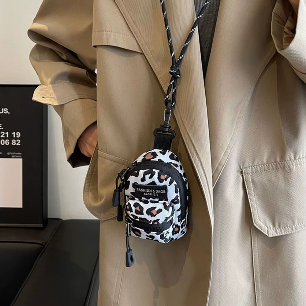 Pochette pour pièces de monnaie imprimé léopard