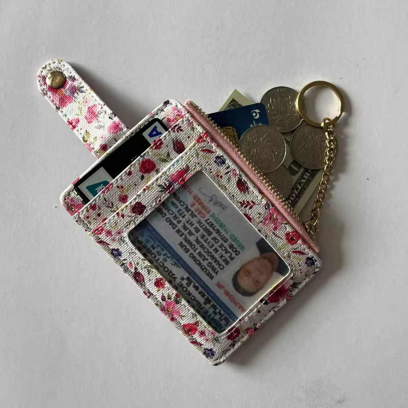 Portefeuille mince en cuir PU pour femmes