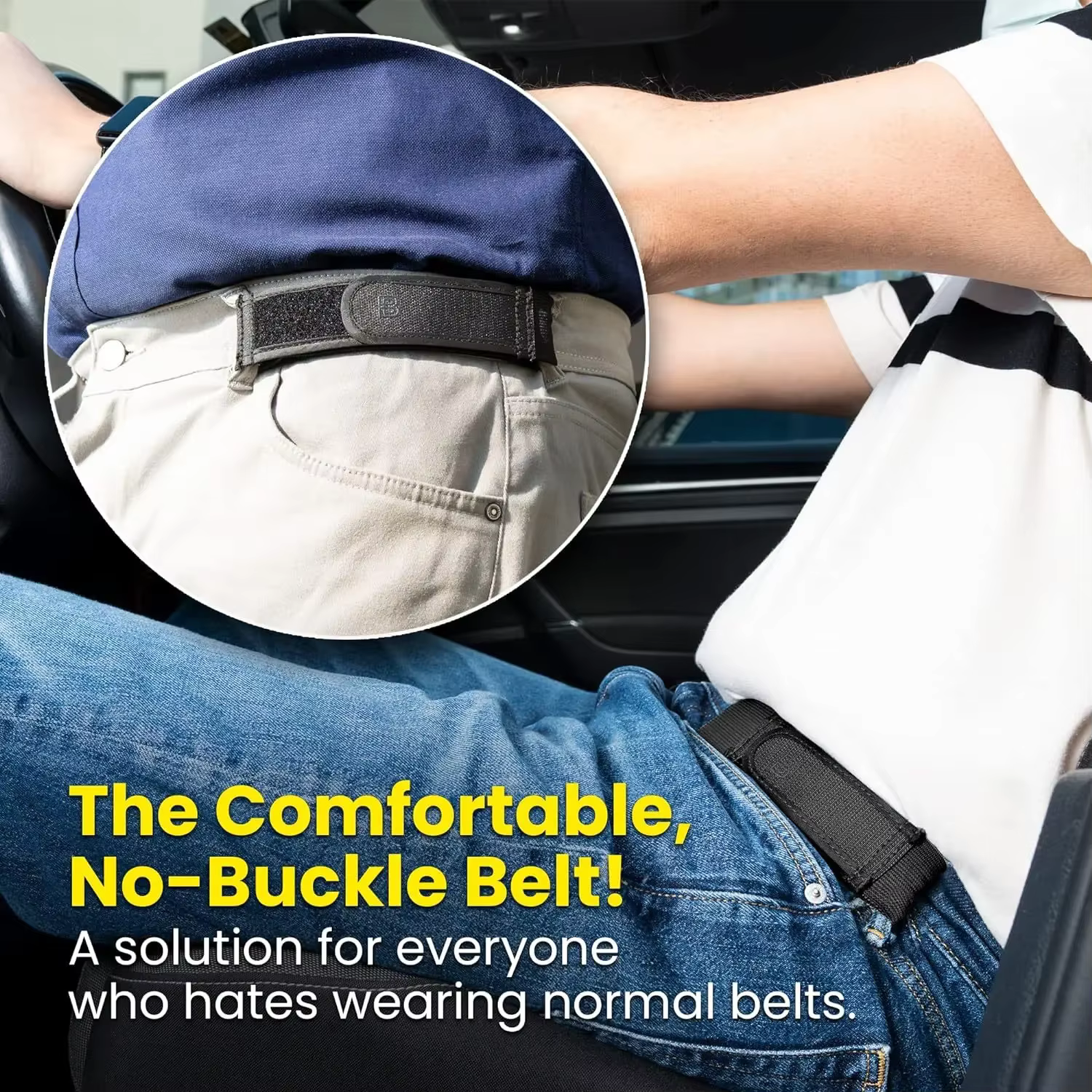 Mode confortable élégant ceinture boucle sans