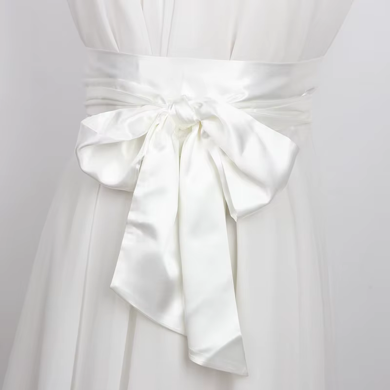 Ceinture large en ruban de Satin pour femmes