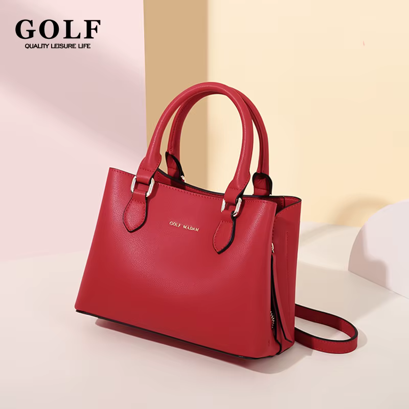 Sacs à main carrés en cuir rouge pour femmes