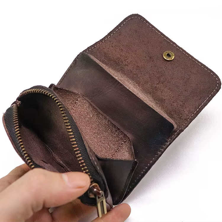 Portefeuille en cuir véritable fait à la main pour hommes et femmes