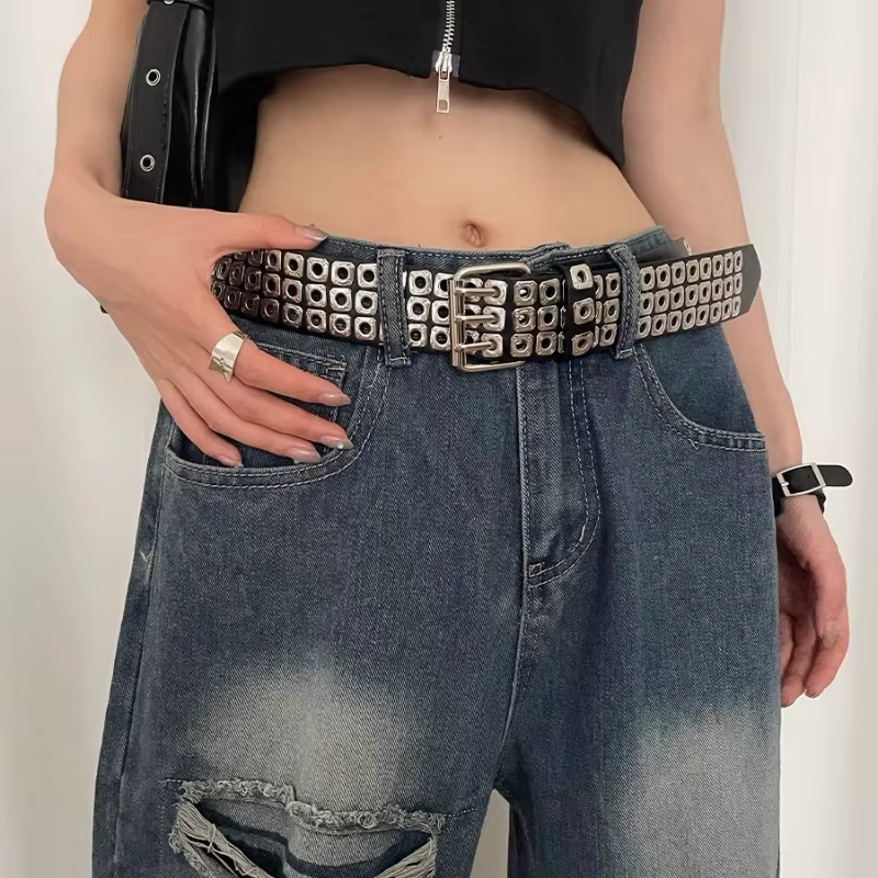 Ceinture pour femmes, perles carrées tendance