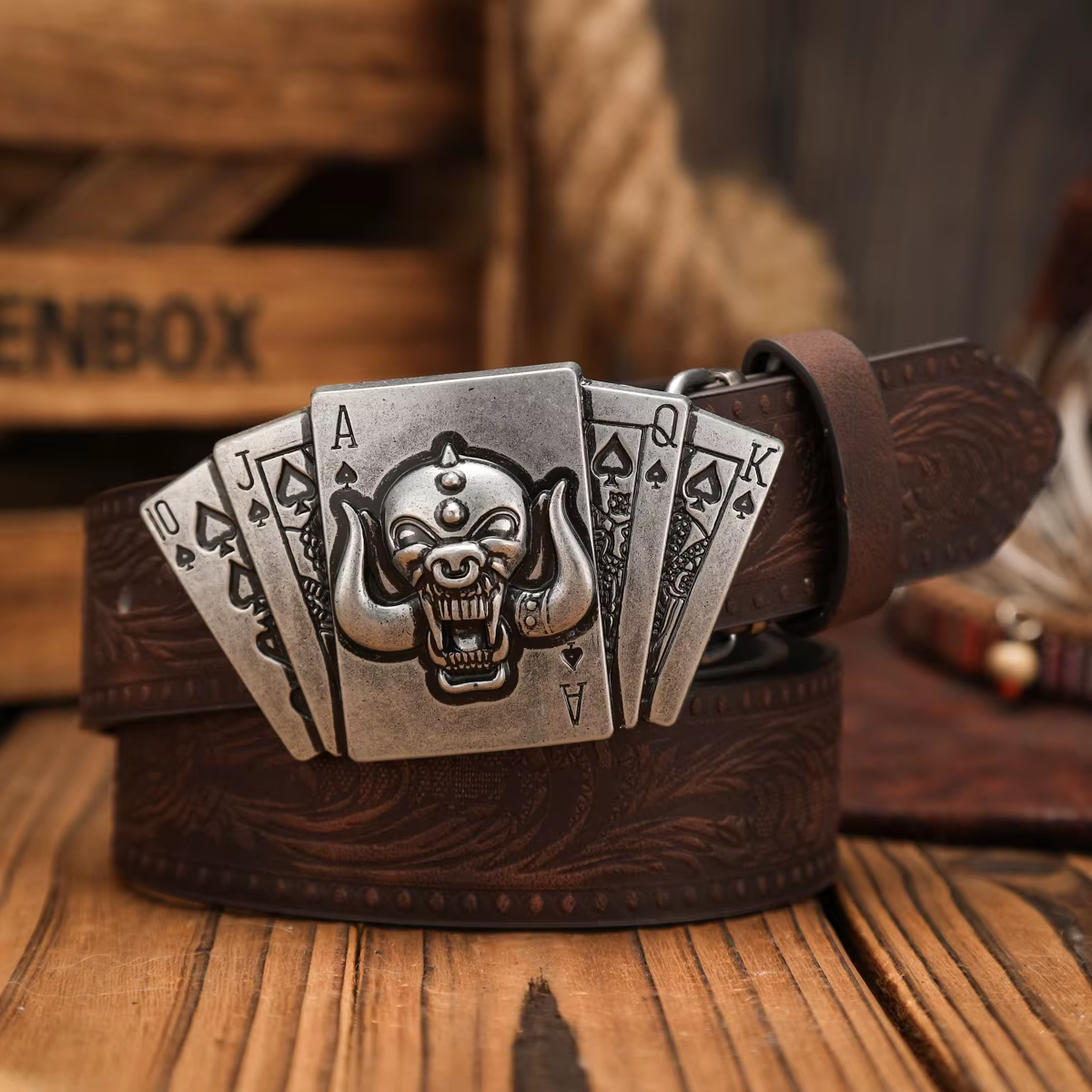 Ceinture en PU à boucle western