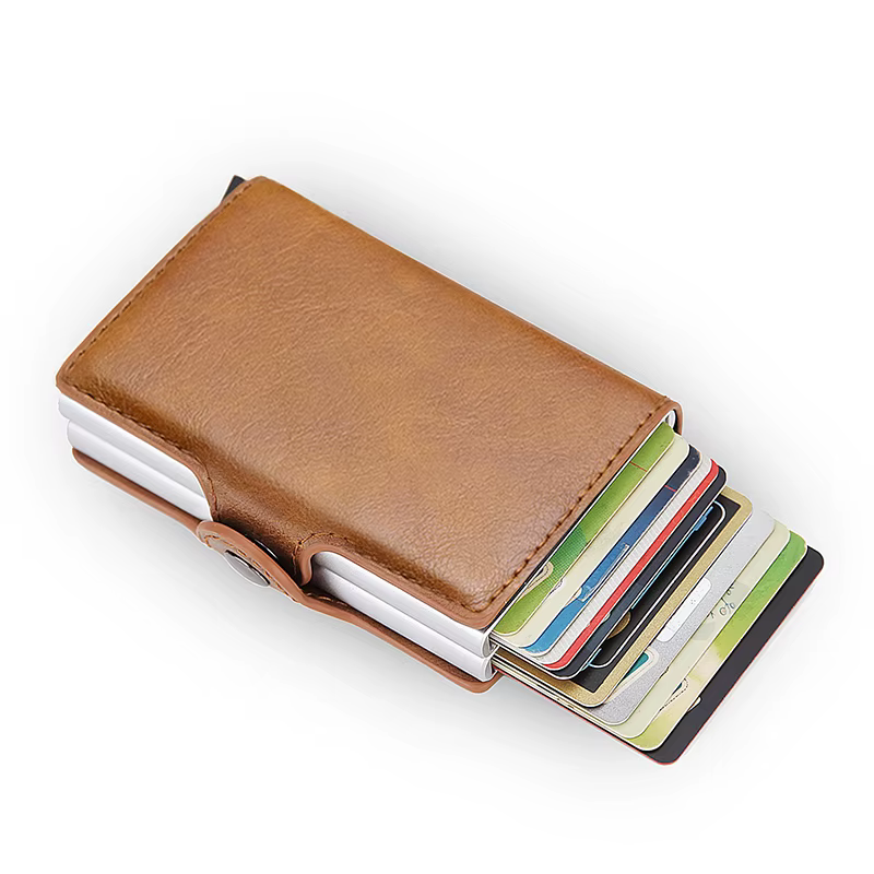 DIENQI Top qualité portefeuille hommes sac d'argent Mini sac à main mâle en aluminium Rfid porte-carte