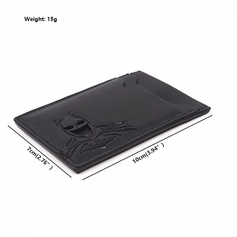 Portefeuille en cuir personnalisé motif chauve-souris
