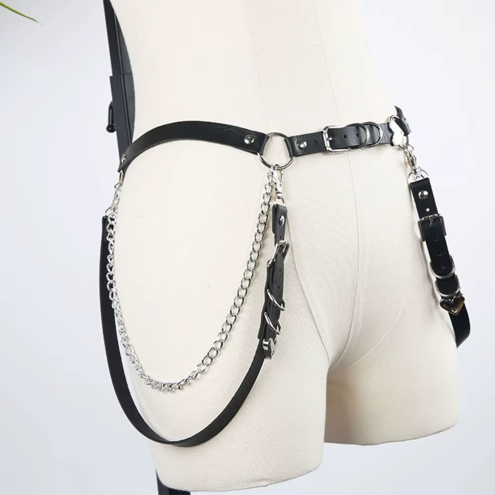 Ceinture de jupe en cuir PU pour femme