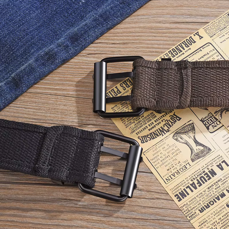 Ceinture pour hommes Double rangée boucle d'aiguille en métal