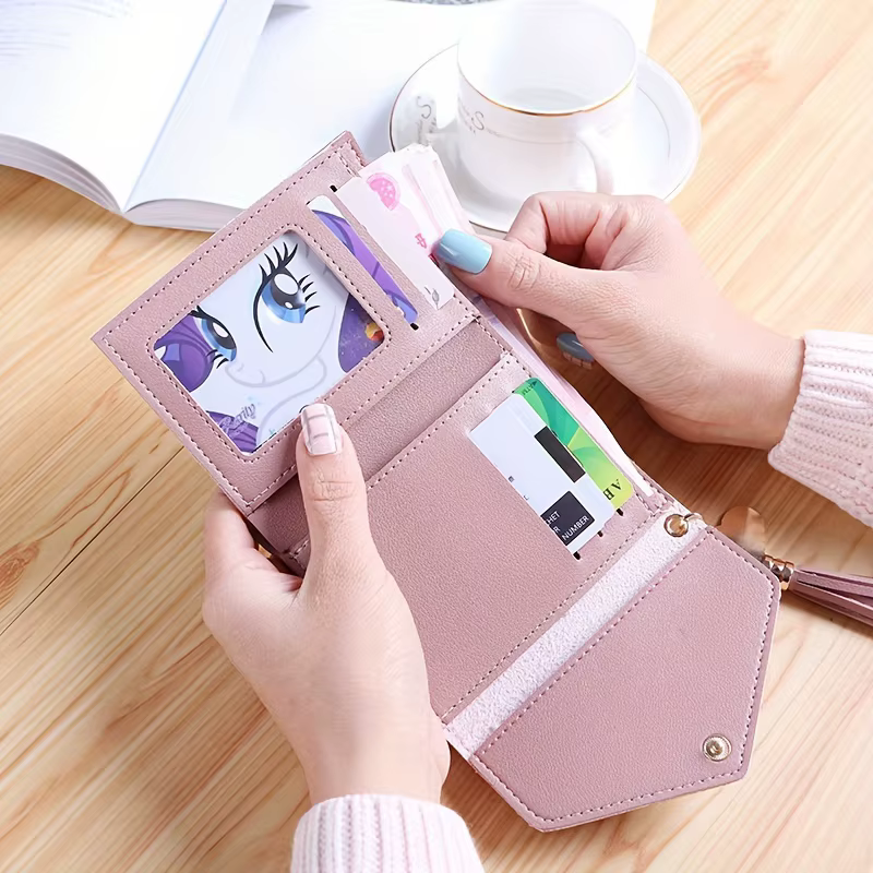 Porte-monnaie avec texte personnalisé et nom, porte-cartes en simili cuir gravé, portefeuille pour femme, idéal pour cadeau d'anniversaire pour sa femme et fille, 2025