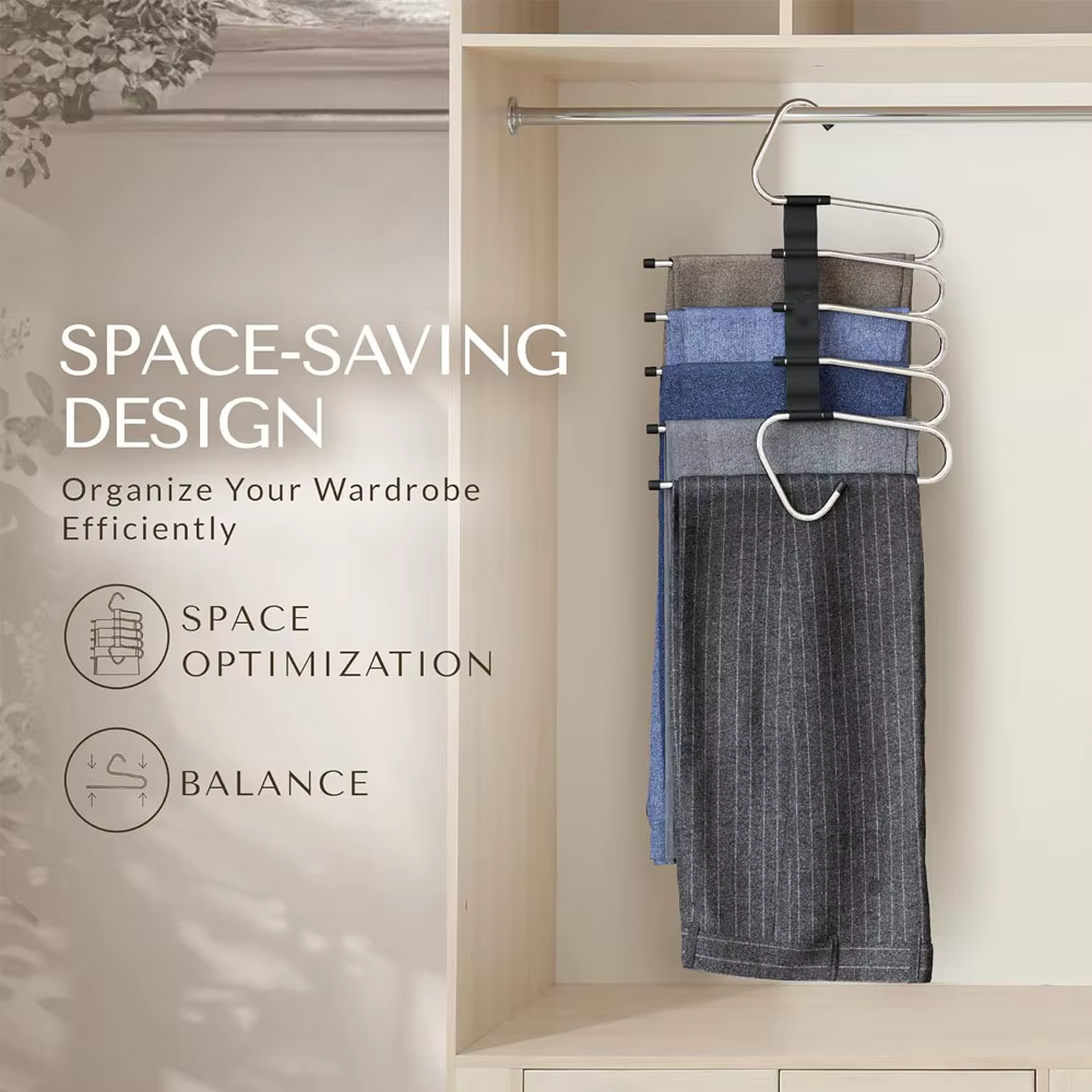 Cintres pour pantalons, gain de place, multicouches, gain de place, porte-vêtements multifonctionnel pour le rangement du placard