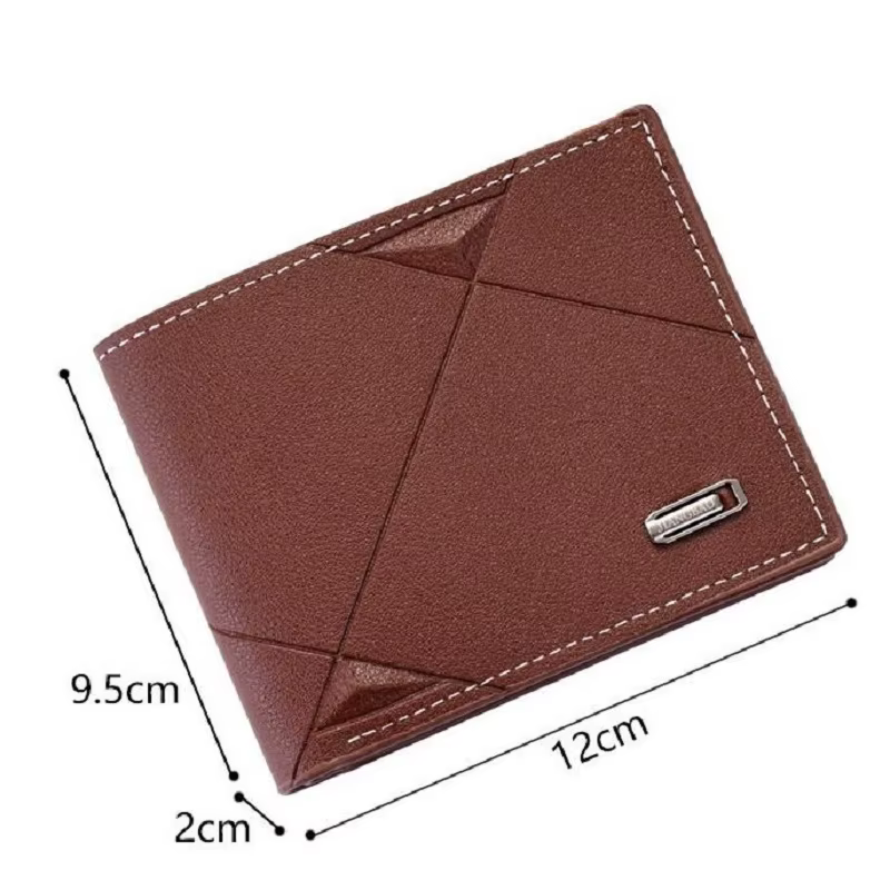Portefeuilles en cuir minces pour hommes, portefeuille à deux volets minimaliste, porte-cartes fin de loisirs, porte-monnaie pour jeunes hommes, pince à billets