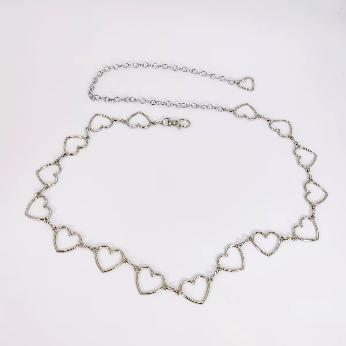 Ceinture femme marque de luxe en forme de coeur en métal taille chaîne