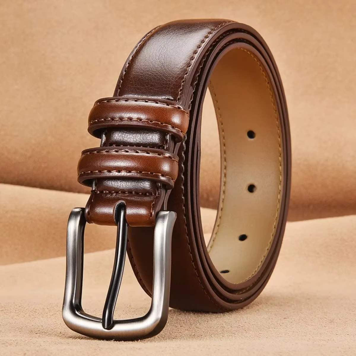 Cuir de Piedmont pour hommes, 1 pièce, à la mode, de haute qualité Affaires. Ceinture décontractée à boucle