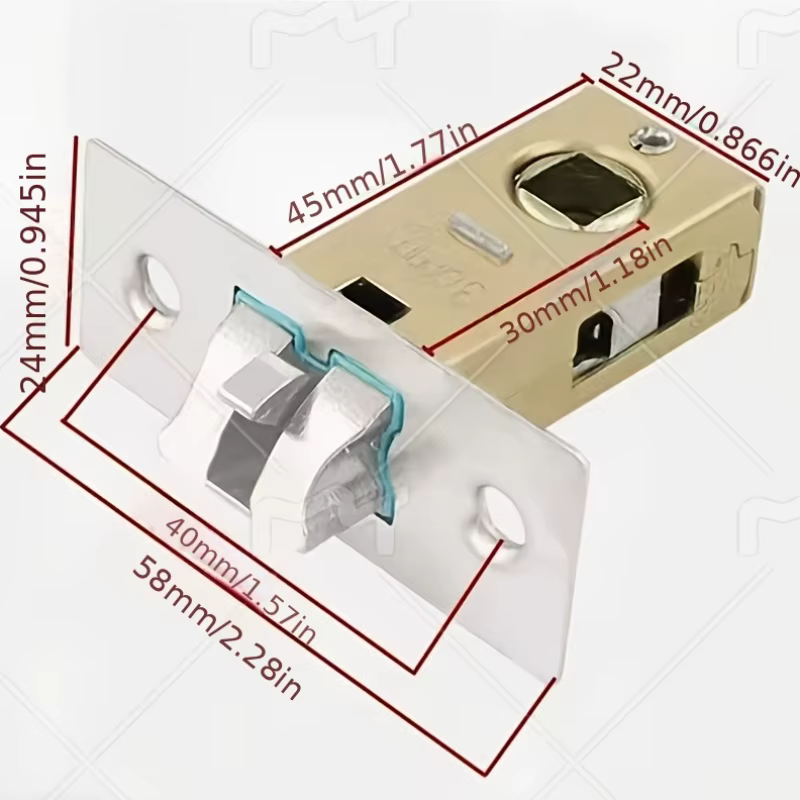 1 serrure de porte en alliage d'aluminium avec 2 poignées // Convient aux portes de salle de bain, de cuisine/chambre à coucher et de pièce