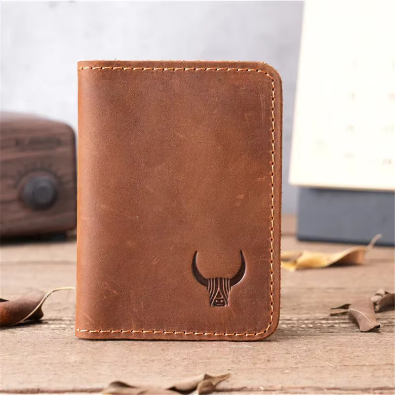 Porte-cartes de crédit en cuir fait à la main pour hommes
