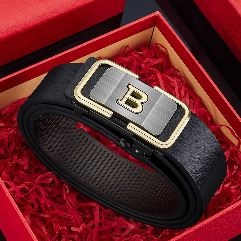 Ceinture pour homme avec boucle automatique sans dents