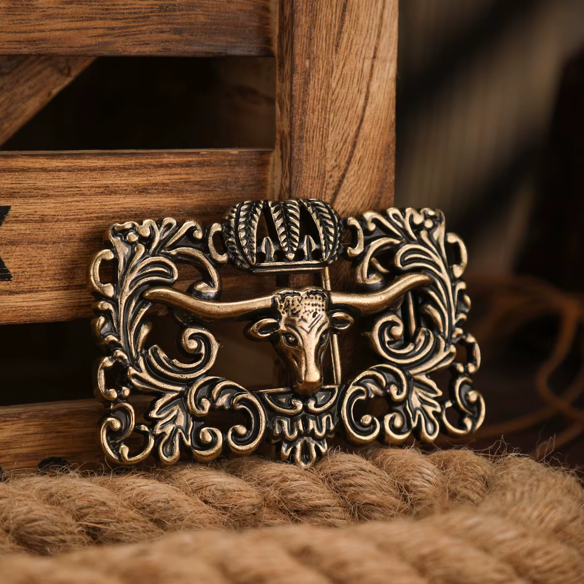 Boucle de ceinture en métal de style occidental