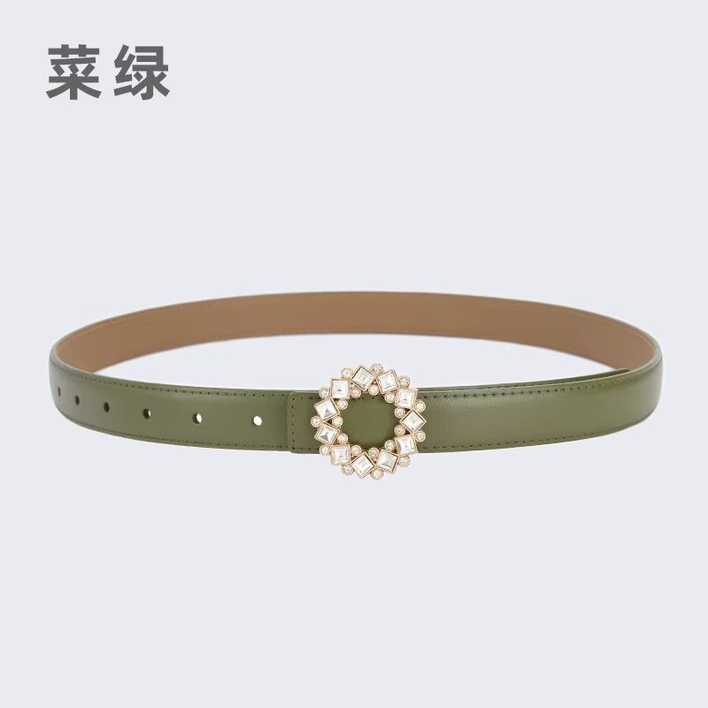 Ceinture fine pour femme incrustée de strass et de perles