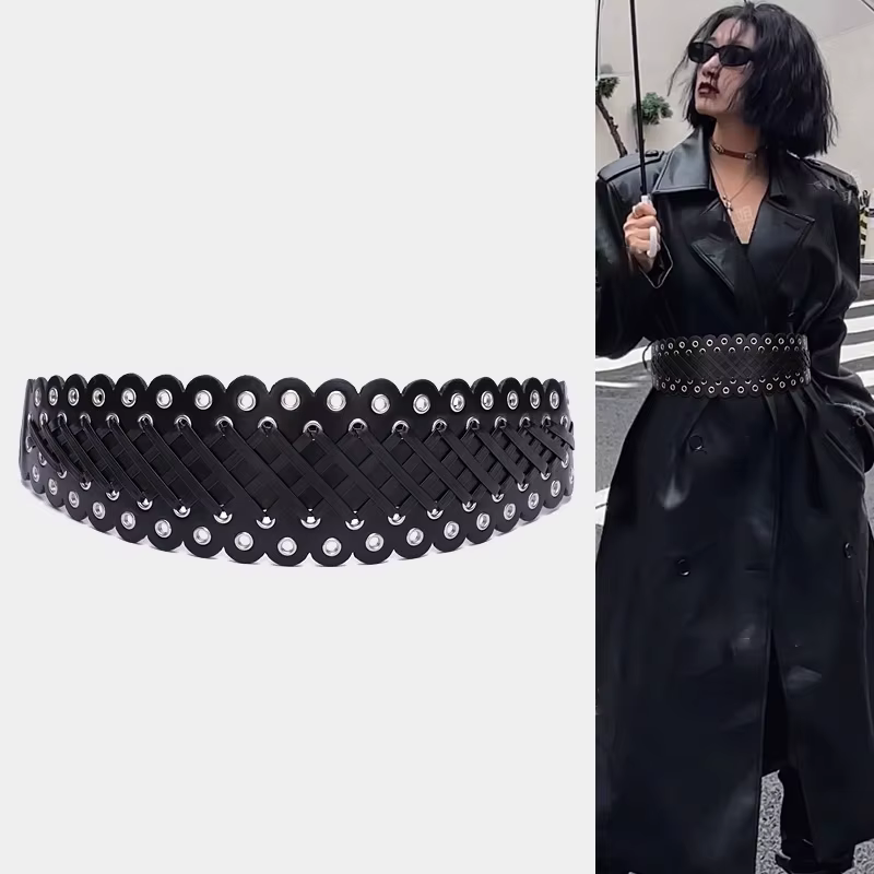 Ceinture Corset à Rivets Larges pour Femme