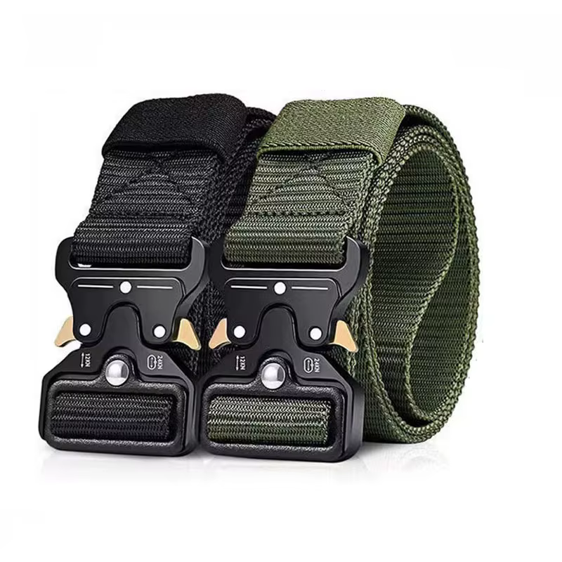 Ceinture homme métal ceinture homme ceintures en toile grande taille Sport de plein air ceintures en Nylon surdimensionné
