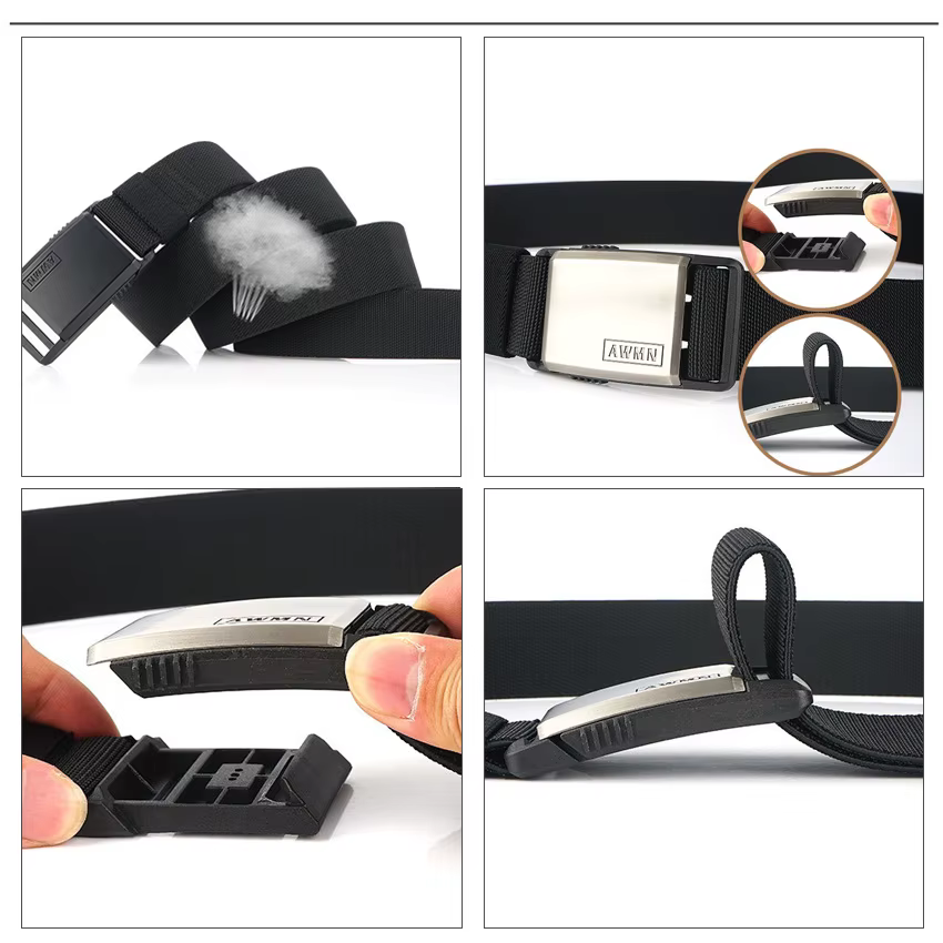 Ceinture en Nylon pour hommes, nouvelle mode 2026, boucle magnétique, ceintures réglables, élastiques, haute qualité, résistante à l'usure, ceinture d'entraînement