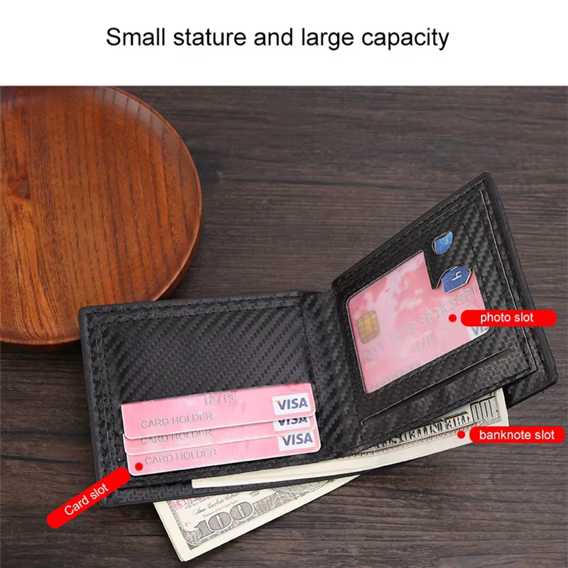 Portefeuille noir de grande capacité avec plusieurs fentes pour cartes pour hommes