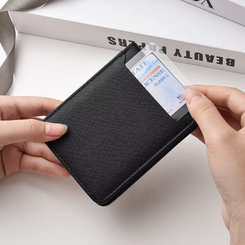 Portefeuille classique rétro en cuir PU pour hommes
