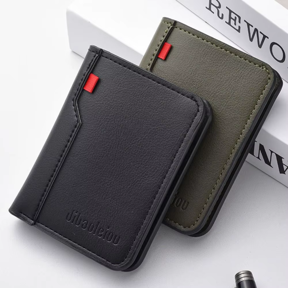 Portefeuille rétro en cuir PU pour homme