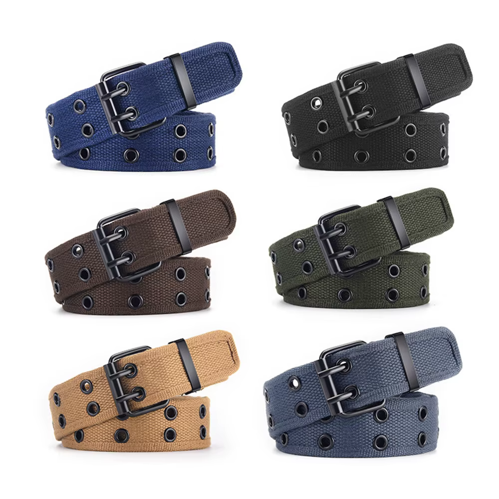 Ceinture pour hommes Double rangée boucle d'aiguille en métal