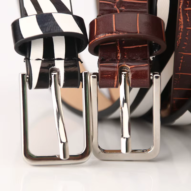 Ceinture en cuir fin à imprimé léopard unique et tendance
