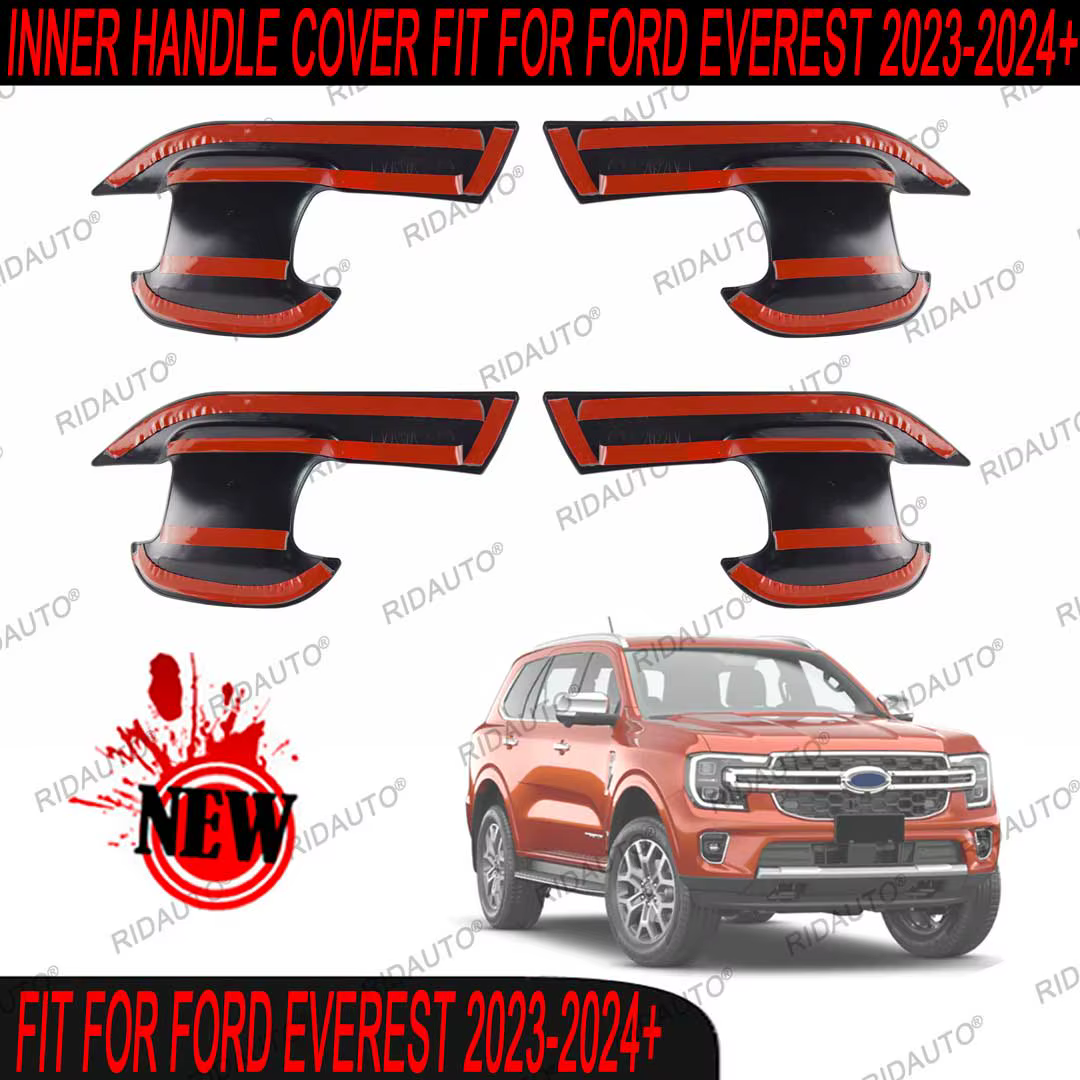Protection anti-rayures pour poignée de porte, couvercle Kiev illage de bol, insert de poignée de porte noir, protection de protection pour FORD EVEREST 2023, 2024, 256