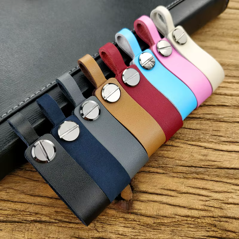 Porte-clés de voiture de luxe en cuir véritable