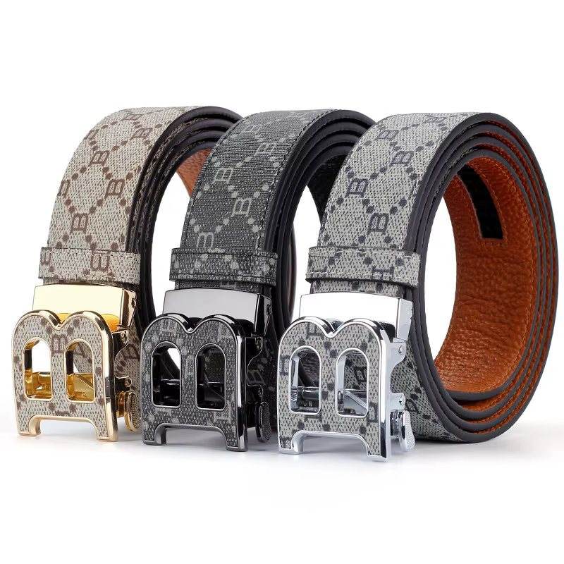2025 large 34mm ceinture pour hommes d'affaires marque de luxe alliage métal boucle concepteur toile cuir ceintures