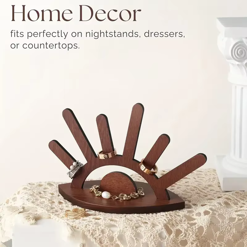Support de présentation de bijoux en bois de qualité supérieure, créatif, fait main, pour bagues, colliers, boucles d'oreilles, décoration intérieure, cadeau